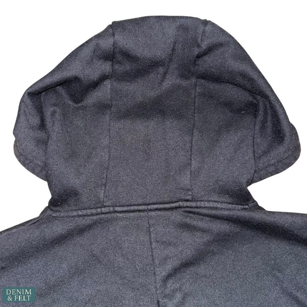 Alo Yoga Cropped Gym Zip-Up Hoodie Black Womens XS Thumbholes Long Sleeve Jacket - Picture 13 of 14